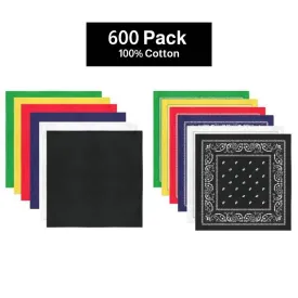 600 Pack COTTON Bandanas