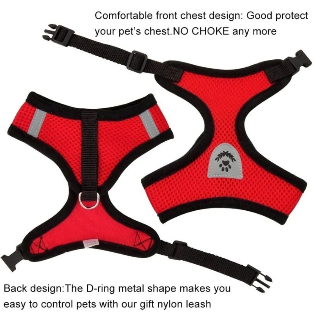 Adjustable Cat Dog Harness with Leash