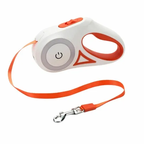 Automatic Retractable Light-up Dog Leash with built in flashlight