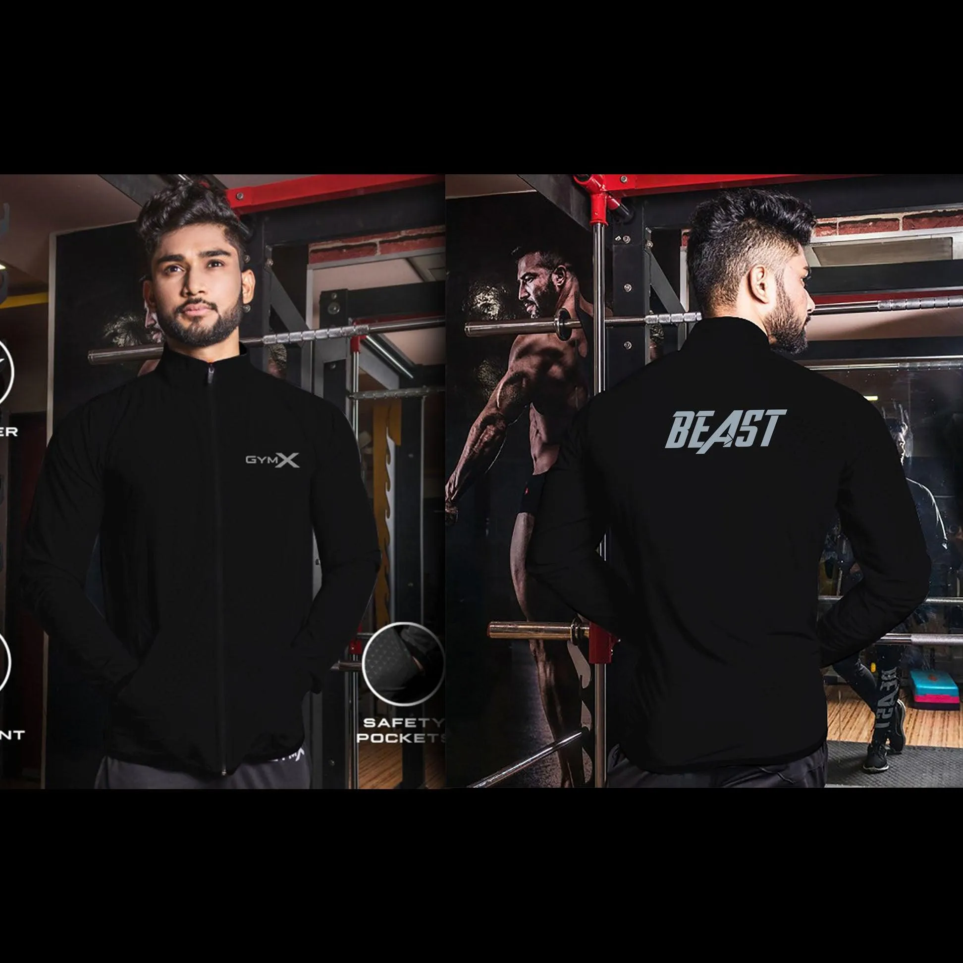 Beast Jet Black Jacket Windcheater- Aero Series