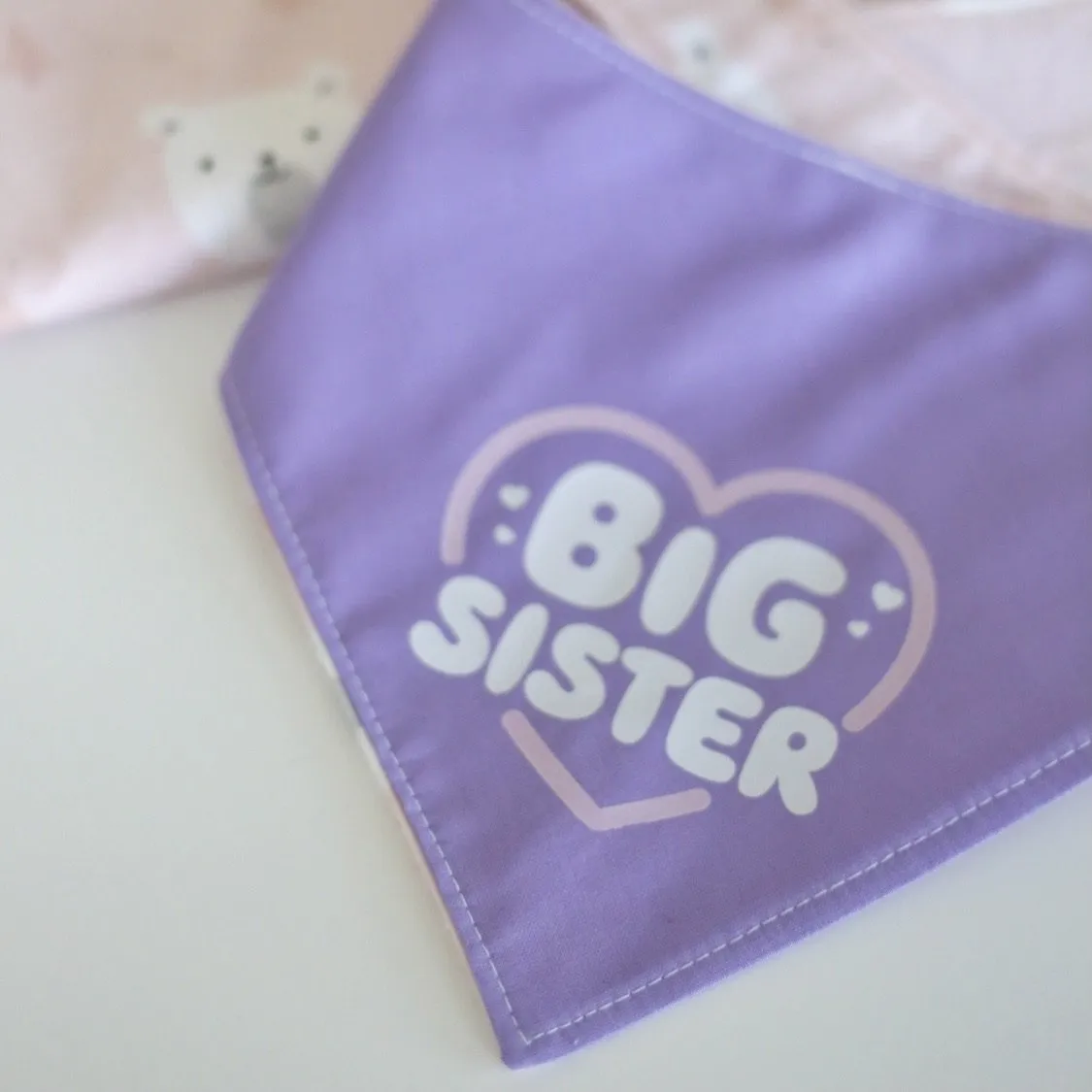 Big Sister Bear Flannel Dog Bandana