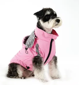Breathable Dog Raincoat with Detachable Hood - Reflective Strips, 6 Rain/Water Resistant(Pink,M)
