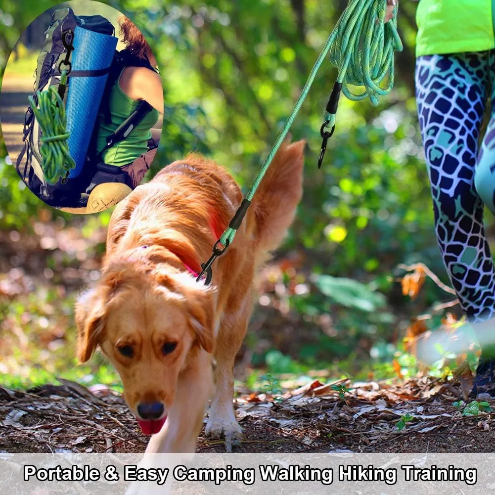 BTINESFUL 8ft 12ft 20ft 30ft 50ft 75ft Dog Tie-Out Long Tether Rope Leash, Outdoor Yard Leash- Large Medium Small Dogs Training, Playing, Camping, Backyard