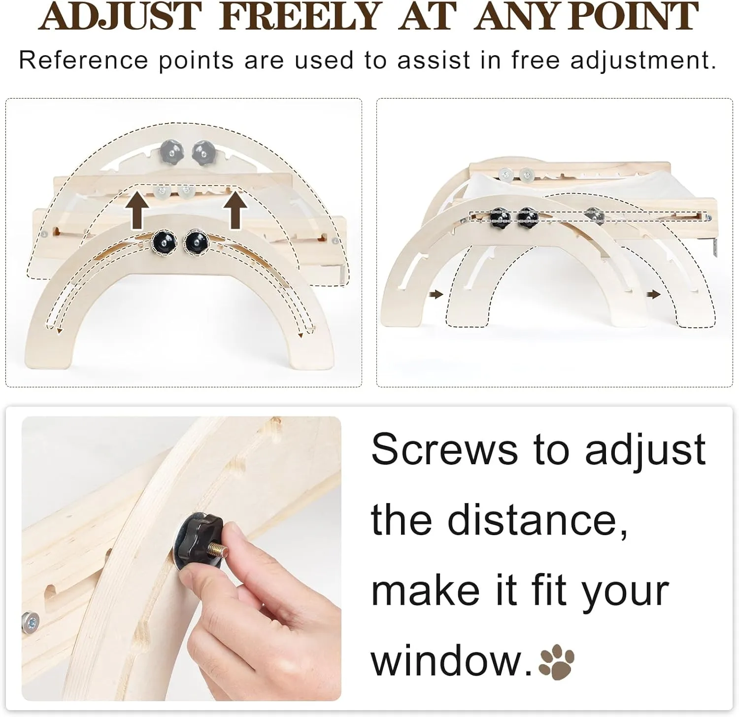 Cat Perch for Window XiaZ Cats Hammock Indoor Cat Bed for Window Wall Shelves Adjustable 50LB Bearing Wooden Frame W/Detachable Washable Cushion Perfect for Bird Watching Sunbathing S 19 * 16 * 8in
