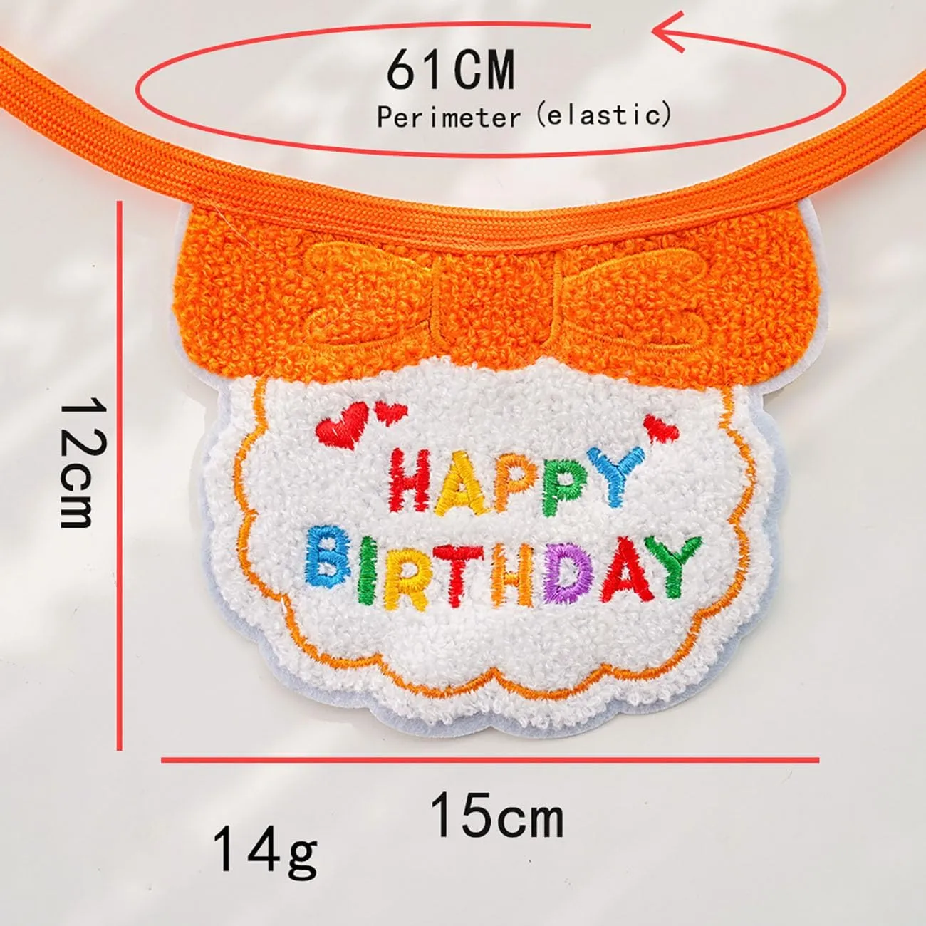 Cat/Dog Birthday Party Supplies, Cute Happy Birthday Scarf Hat Set Kitten Bandana Small Pet Decorations Outfits,Orange