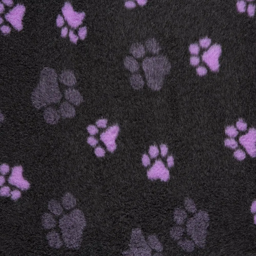 Charcoal paw print pet bedding by ProFleece - cut pieces