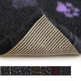 Charcoal paw print pet bedding by ProFleece - cut pieces