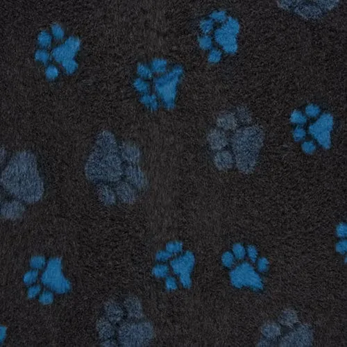Charcoal paw print pet bedding by ProFleece - cut pieces