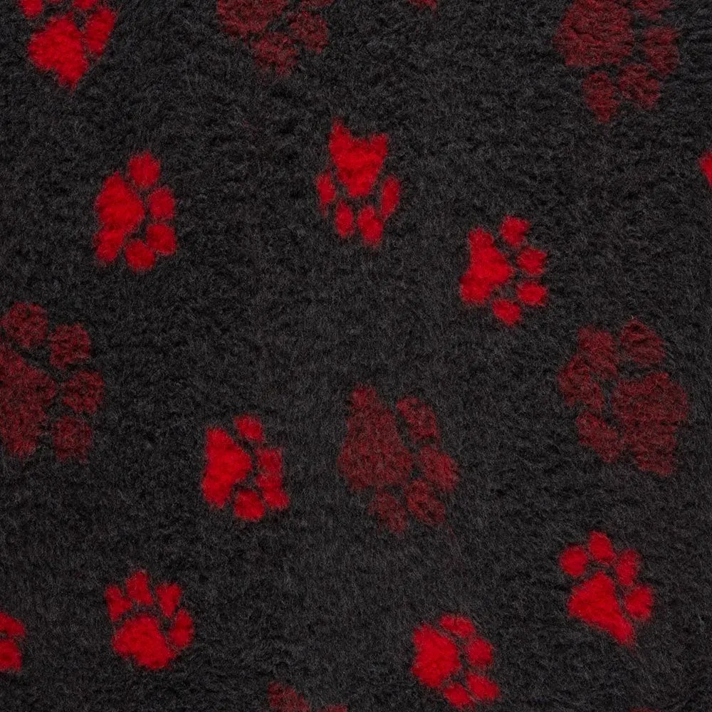 Charcoal paw print pet bedding by ProFleece - cut pieces