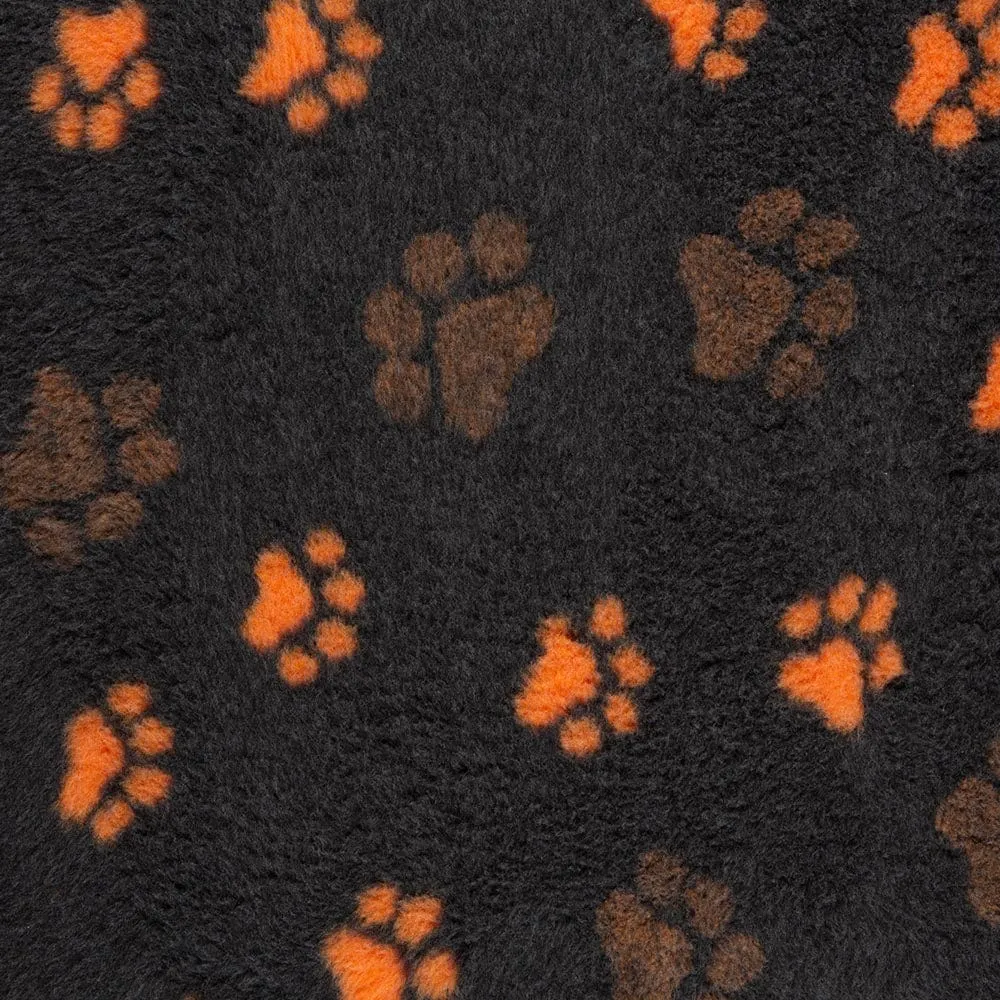 Charcoal paw print pet bedding by ProFleece - cut pieces
