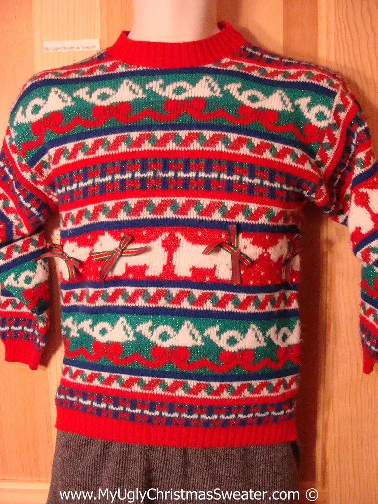 Child Size Tacky Christmas Sweater Party Ugly Sweater (f940)