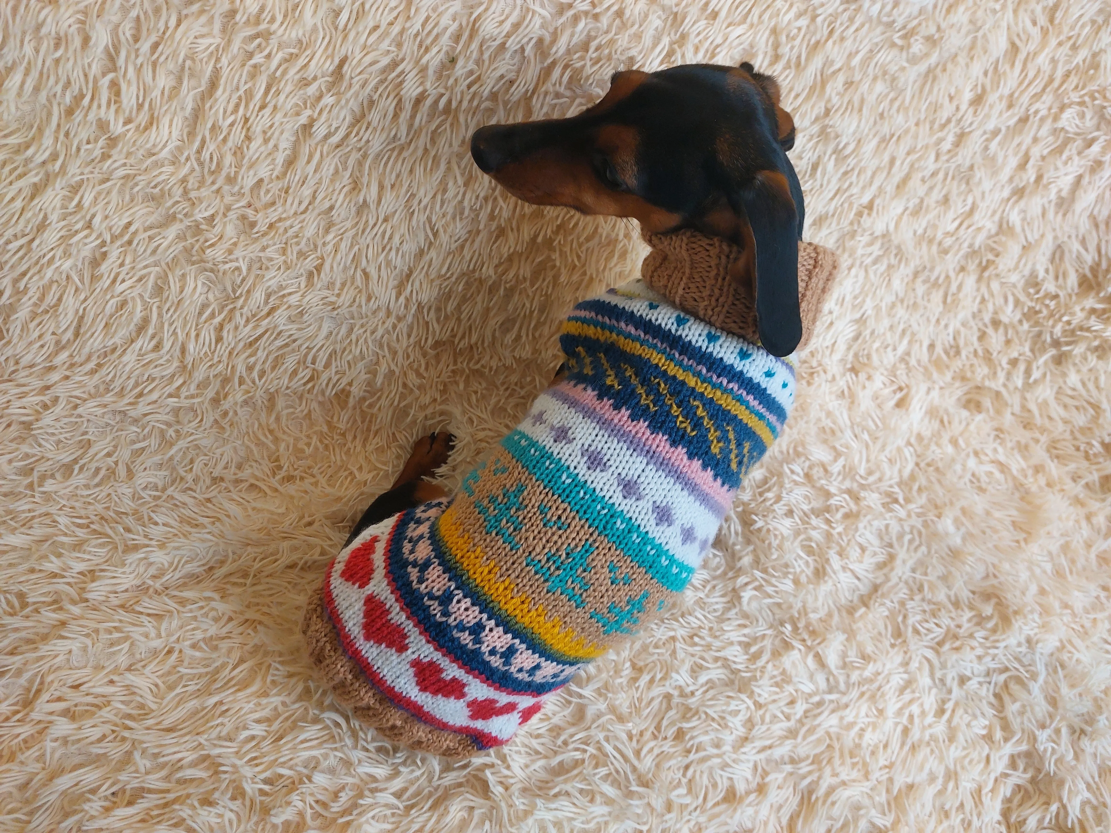 Christmas Jacquard Pet Sweater,Jacquard Jumper Heart Christmas Trees for Dogs