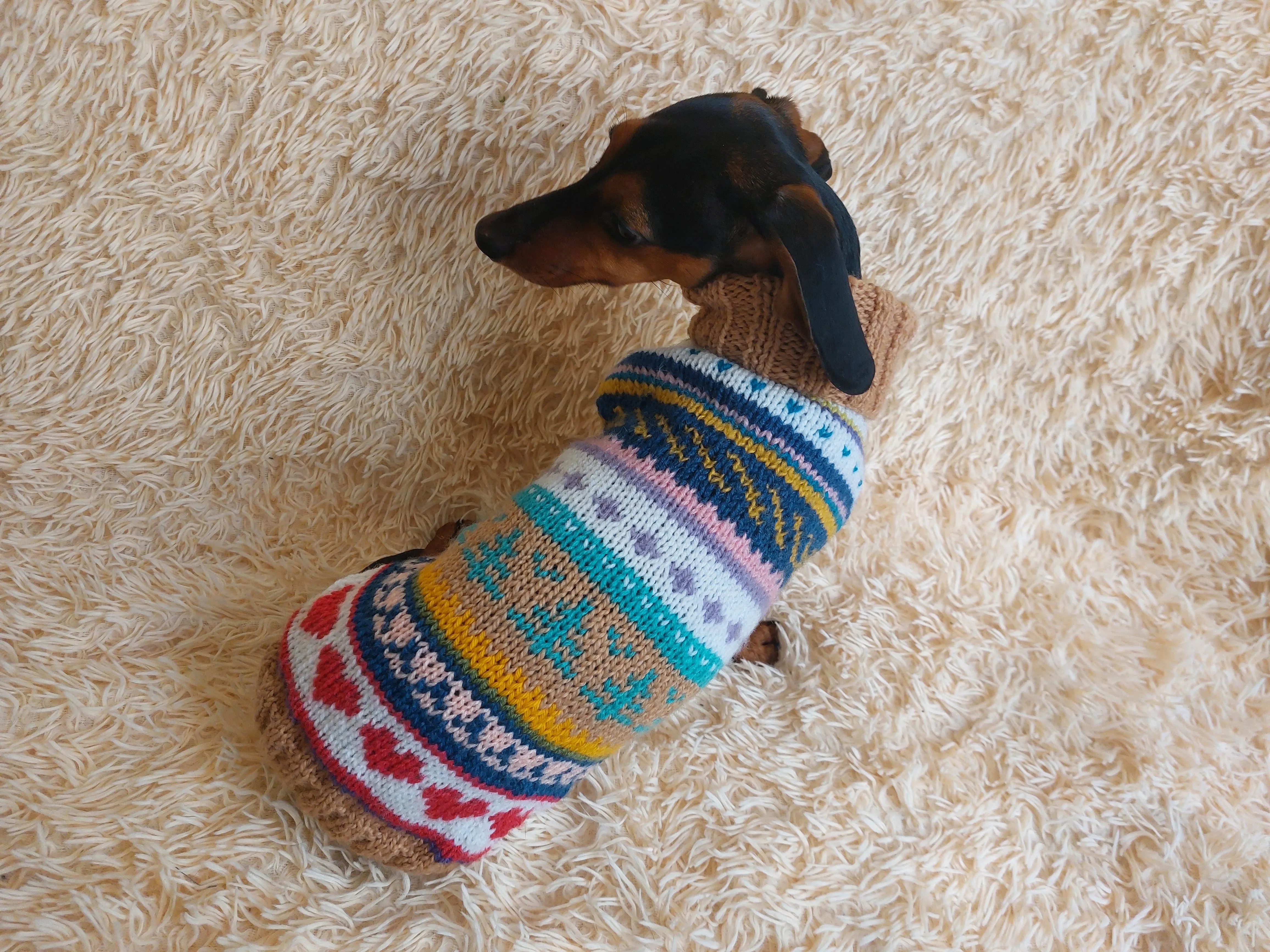 Christmas Jacquard Pet Sweater,Jacquard Jumper Heart Christmas Trees for Dogs
