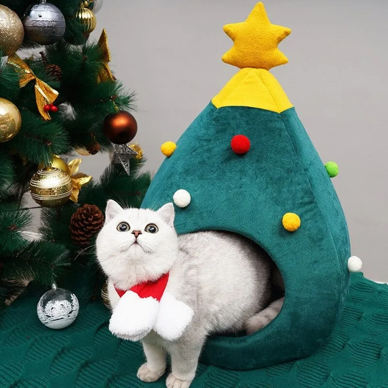 Christmas Pet Bed | Cat Bed Christmas Tree House