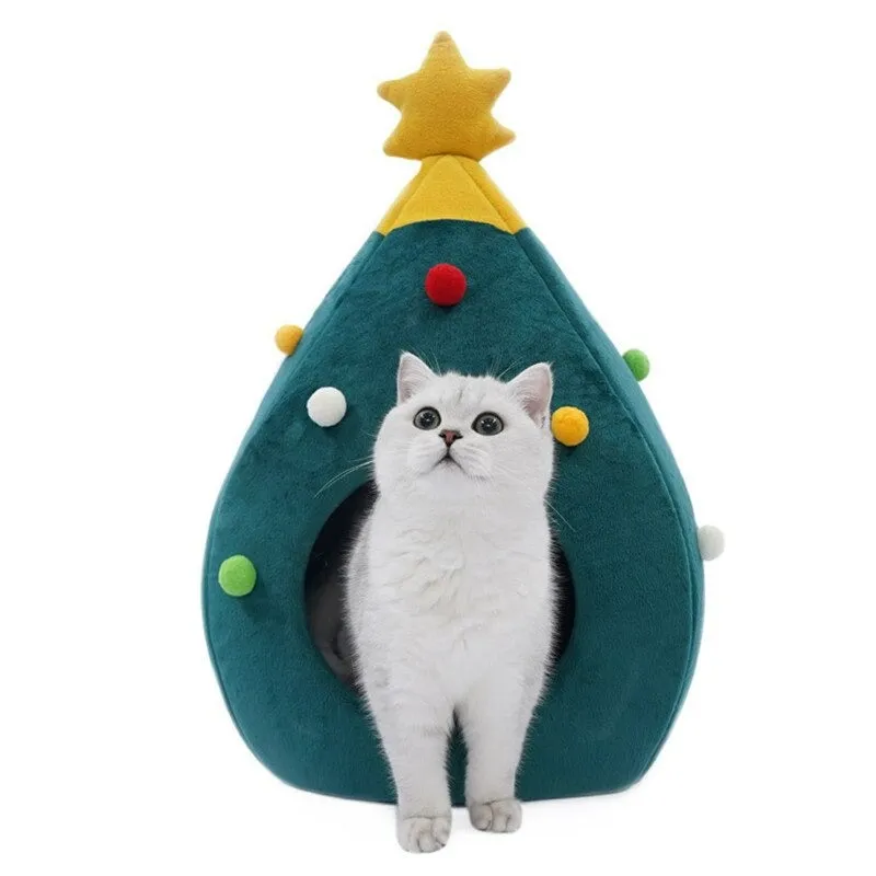 Christmas Pet Bed | Cat Bed Christmas Tree House