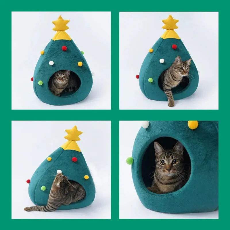 Christmas Pet Bed | Cat Bed Christmas Tree House