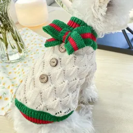 Classic Dog Winter Sweater with Tie