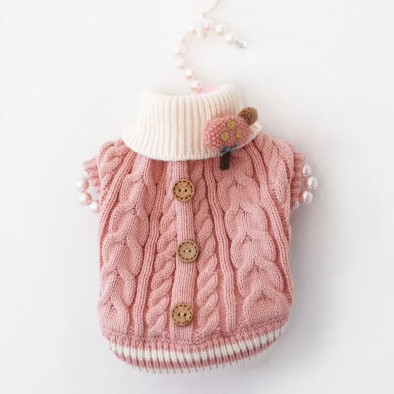 Classic Knitted Pet Sweater Overall Sweet Color Dog Clothes