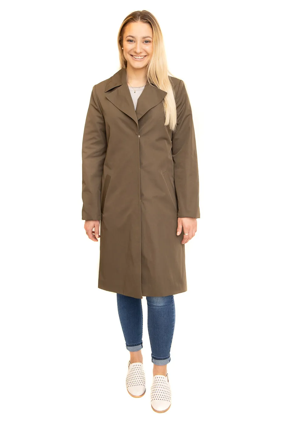 Cloth Raincoat Khaki 7/8