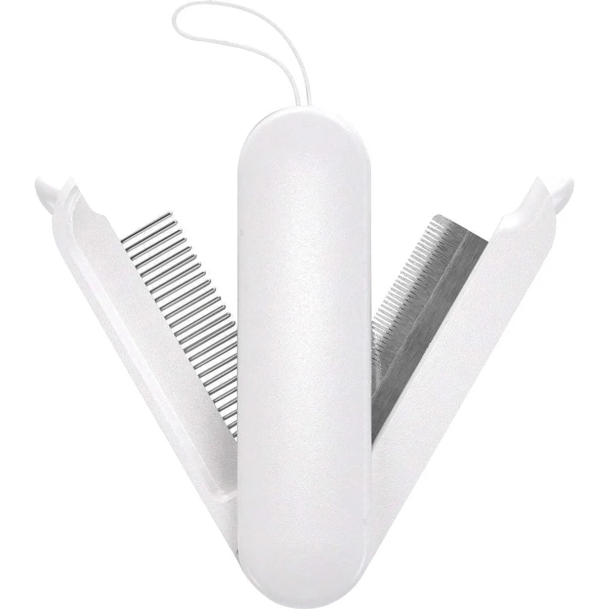 Compact travel grooming comb and deshedder
