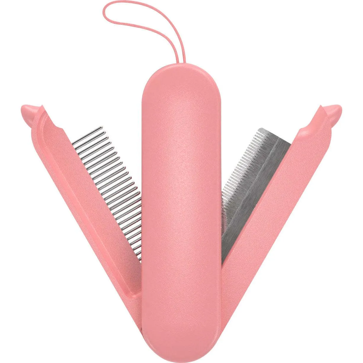 Compact travel grooming comb and deshedder