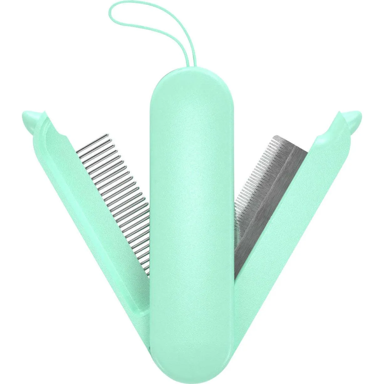 Compact travel grooming comb and deshedder