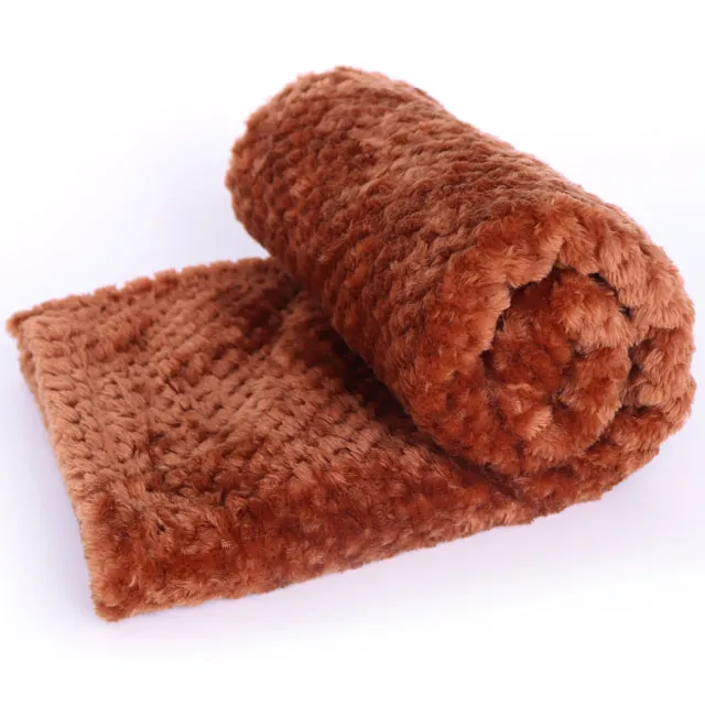 Coral Fleece Dog Blanket Soft Pet Bath