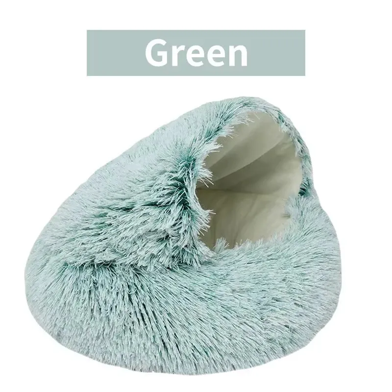 Cozy 2-in-1 Plush Cat Bed