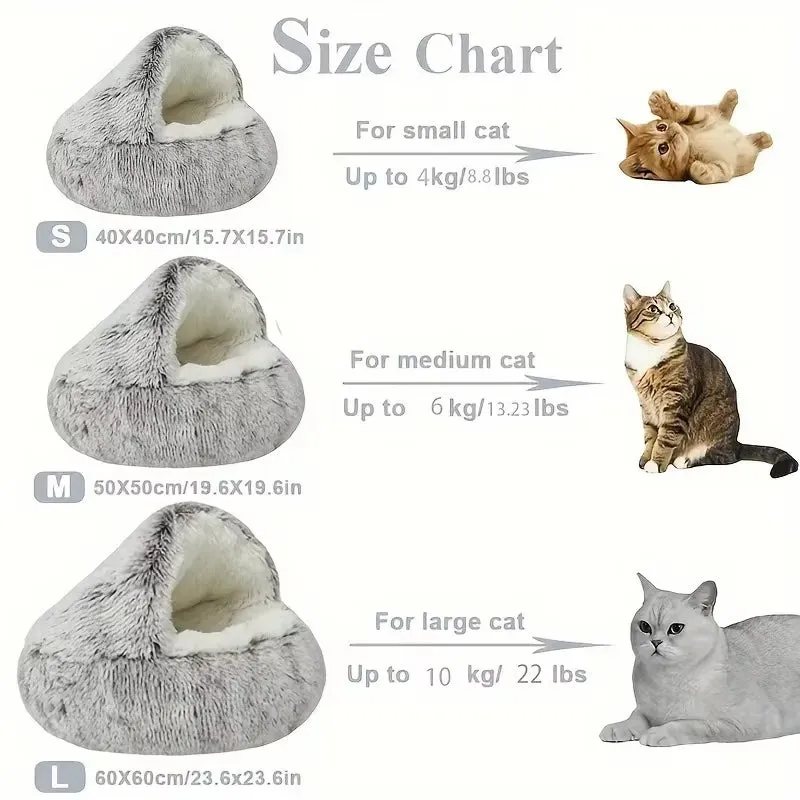 Cozy 2-in-1 Plush Cat Bed