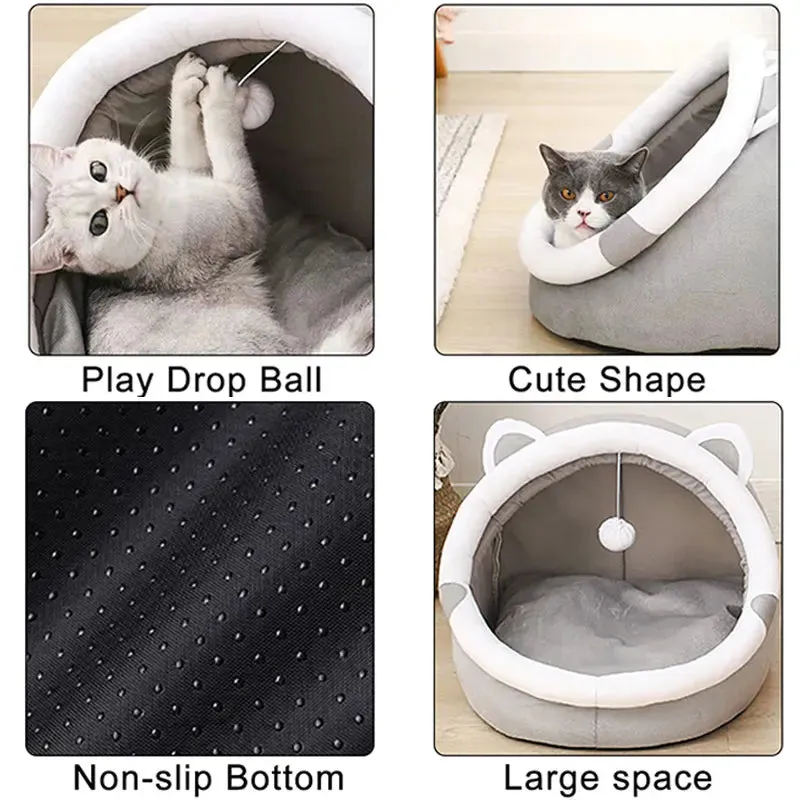 Cozy Soft Cat Cushion Tent Bed