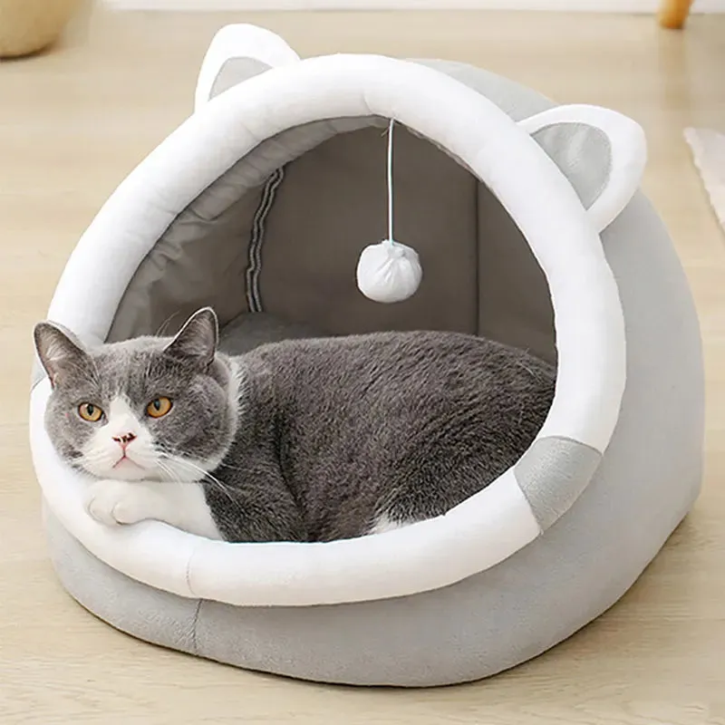 Cozy Soft Cat Cushion Tent Bed