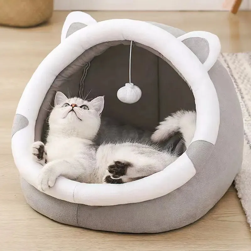 Cozy Soft Cat Cushion Tent Bed
