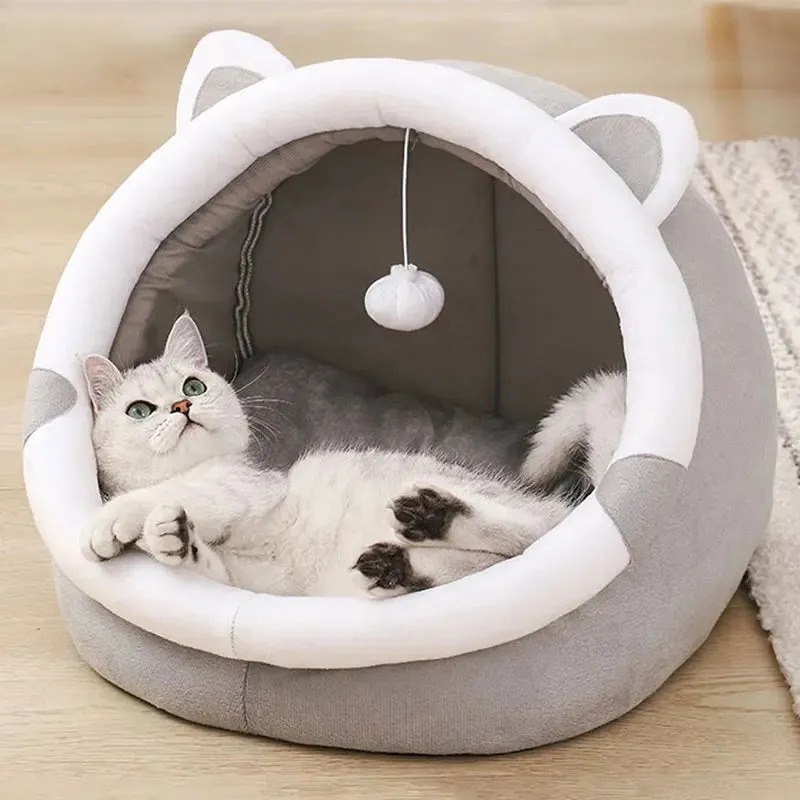Cozy Soft Cat Cushion Tent Bed