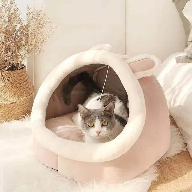 Cute Bed Warm Pet Basket Lounger Cushion