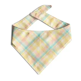 Daffodil Flannel Dog Bandana | Pink Name