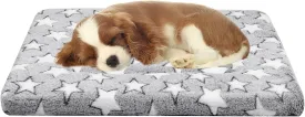 Dog Crate Mats Bed for Small Dogs, 24x16 Inch Short Plush Pet Mat, 1.6-inch Thick Thin Kennel Pad, Machine Washable Ideal for 24-Inch Dog Crates