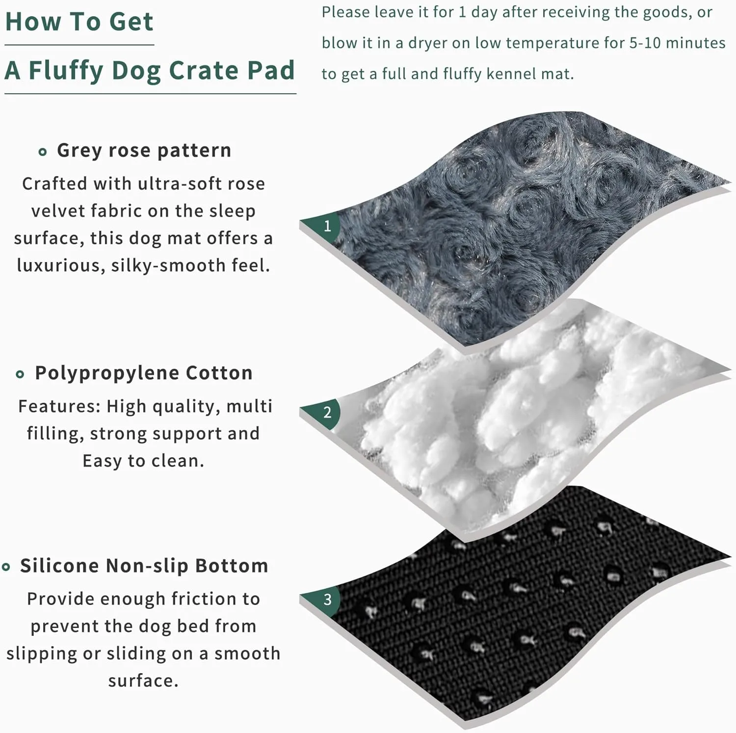 Dog Crate Pad Dog Bed Mat for Medium Dogs Washable Pet Kennel Pad for 30 inch Cage Ultra Soft Flat Puppy Mattress Cat Kitten Cushion for Cozy Sleeping Anti-Slip Grey 29 x 18