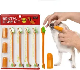 Dog Finger Toothbrush,No Damage to Gums Soft Cat Toothbrush 7PCS (Finger Toothbrush   Dual Head Toothbrush) Puppy Toothbrush Cleans Teeth Stains Easily for Small Medium and Large Pets