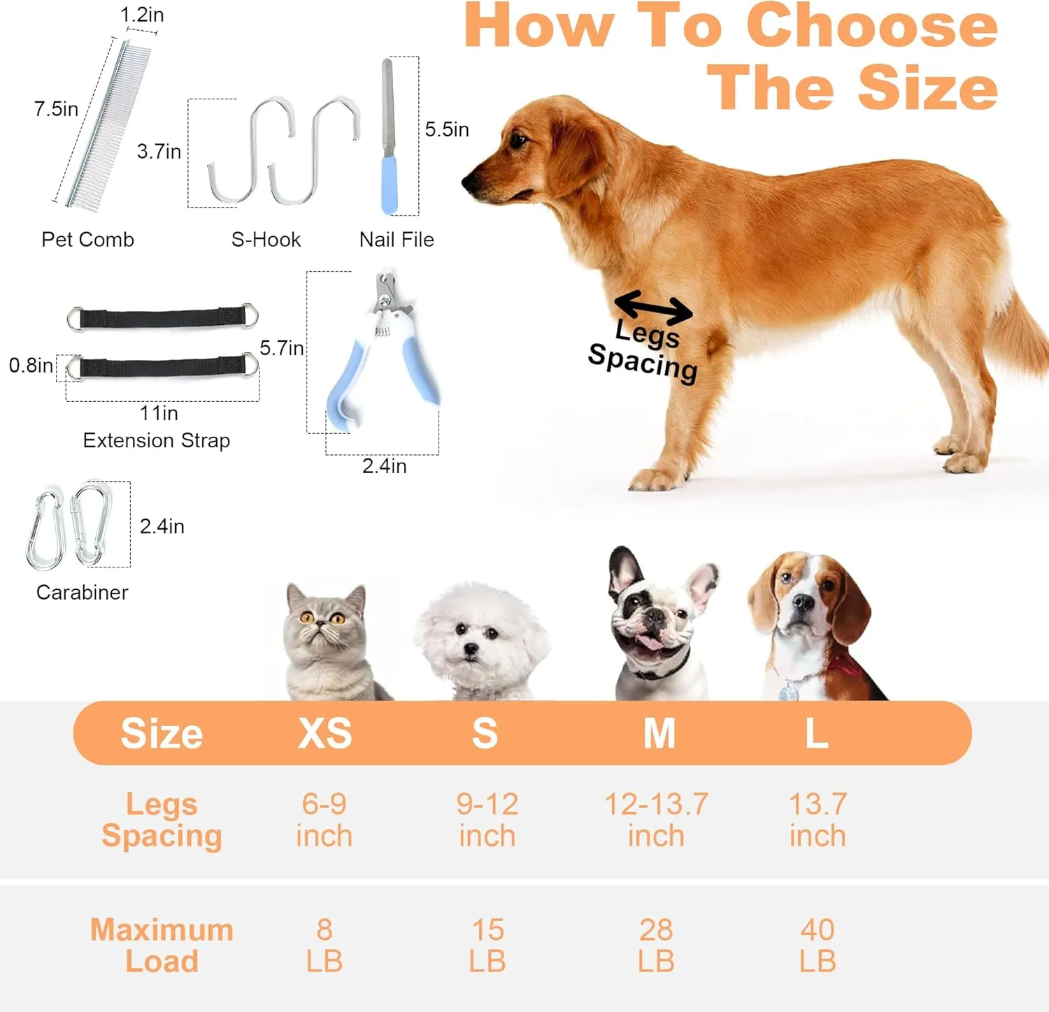Dog Grooming Hammock for Small Dogs Cat with Pet Nail Clipper Trimmer Set,Pet Grooming Sling with Strong Waist Belt for Extra Security