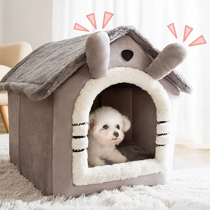 Dog House Kennel Soft Pet Bed Tent