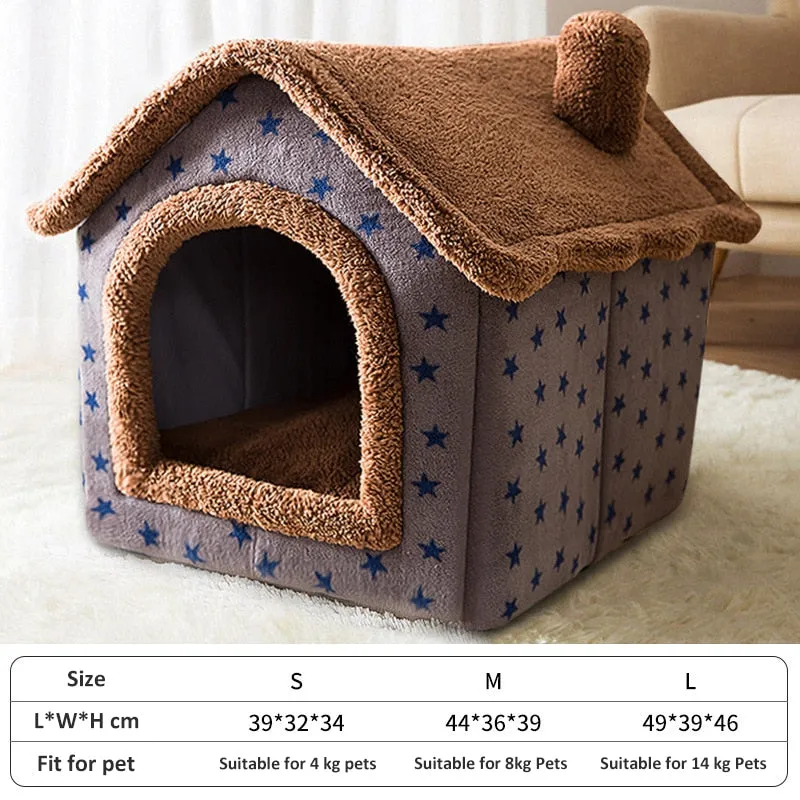 Dog House Kennel Soft Pet Bed Tent