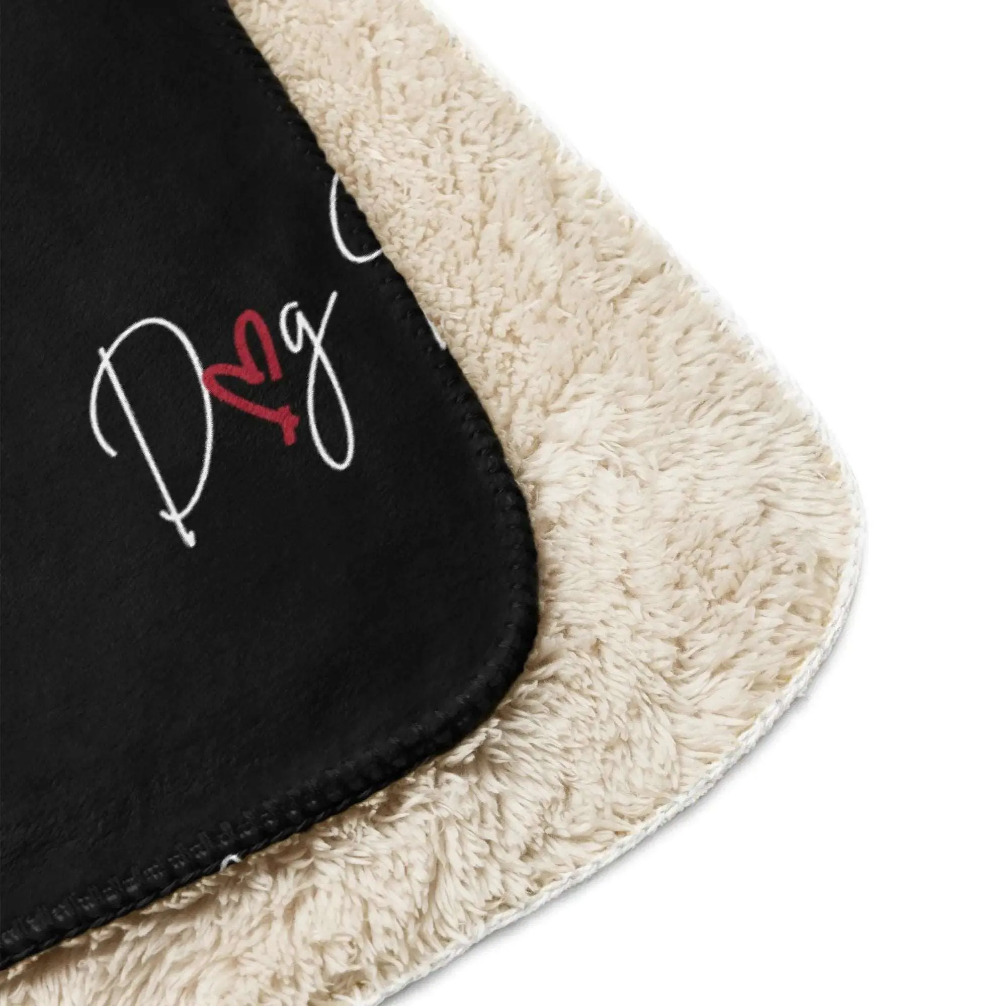 DOG MAMA Stylized Sherpa Blanket| Black or White