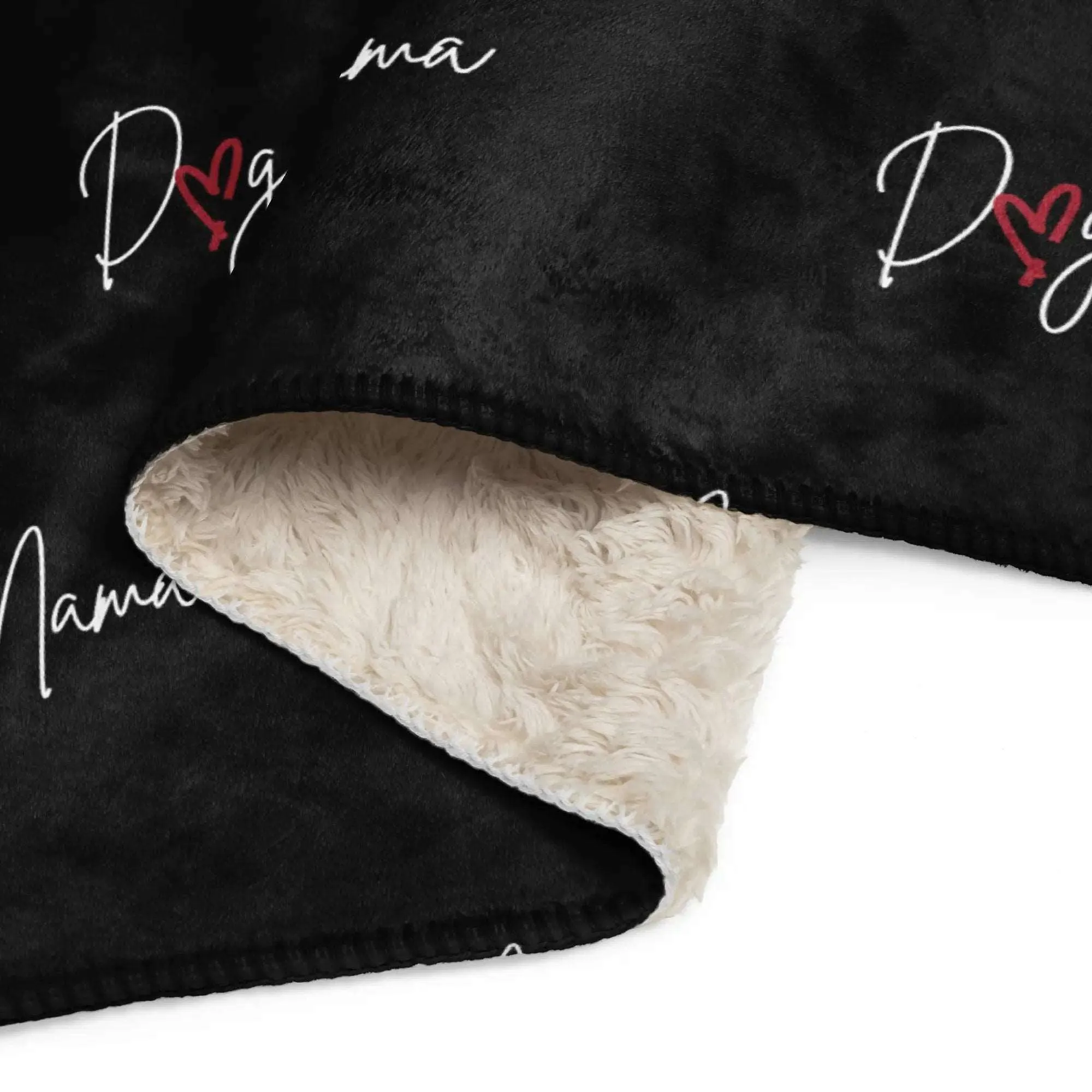 DOG MAMA Stylized Sherpa Blanket| Black or White