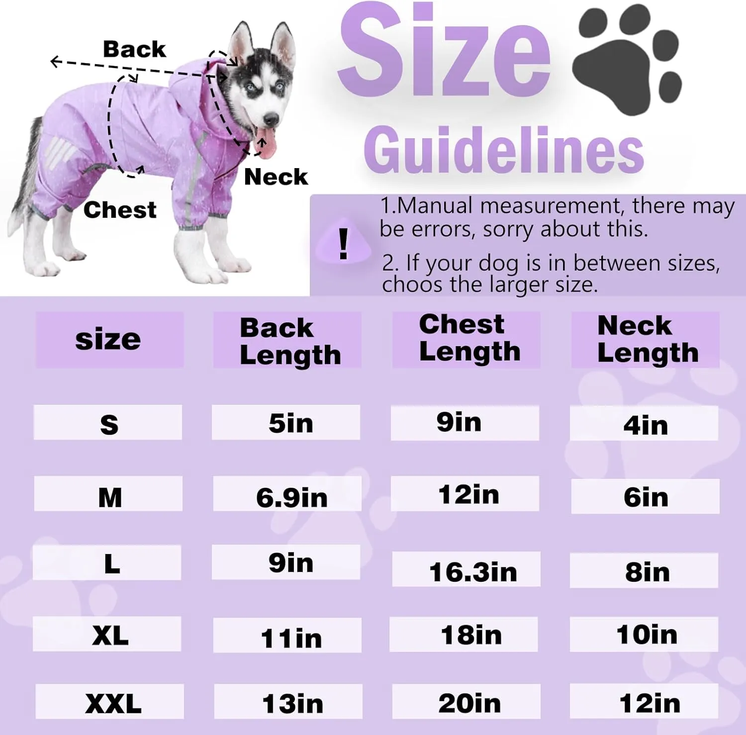 Dog Raincoat, Dog Rain Jacket for Puppy Dog with Hat, Small Dog Lightweight Raincoat, Waterproof Rain Jacket with Reflective Strip. (Purple, Medium)