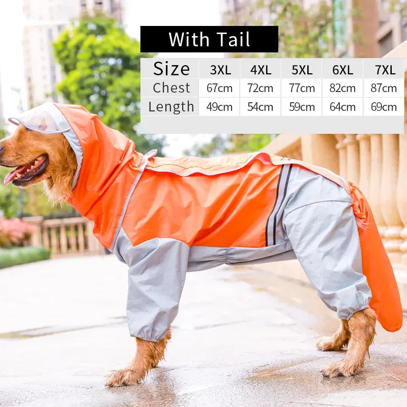 Dog Raincoat Jumpsuit Rain Coat for Dogs Pet Cloak Labrador Waterproof Golden Retriever Jacket Pet Supplies