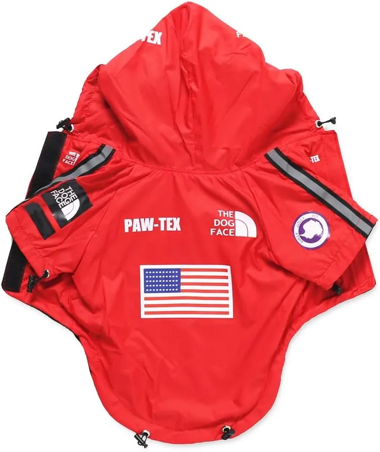 Dog Raincoat, Waterproof and Windproof Portable Pet Rain Jacket with Hood, Dog Face Raincoat for Small, Medium and Large Dogs (Red, Small)