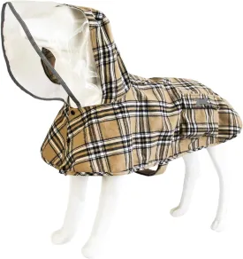 Dog Raincoat Waterproof Rain Poncho with Hoodie, High Reflective Adjustable Pet Rain Jacket with Leash Hole for Small Medium and Large Dogs (Khaki, Small)