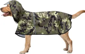 Dog Raincoat with Adjustable Belly Strap and Leash Hole - Hoodie with Reflective Strip - Waterproof Slicker Lightweight Breathable Rain Poncho Jacket for Medium Large Dogs - Easy to Wear