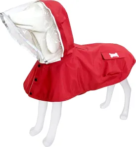 Dog Raincoat,Waterproof Rain Poncho with Hoodie, High Reflective Adjustable Pet Rain Jacket with Leash Hole for Small Medium and Large Dogs (Red, Small)