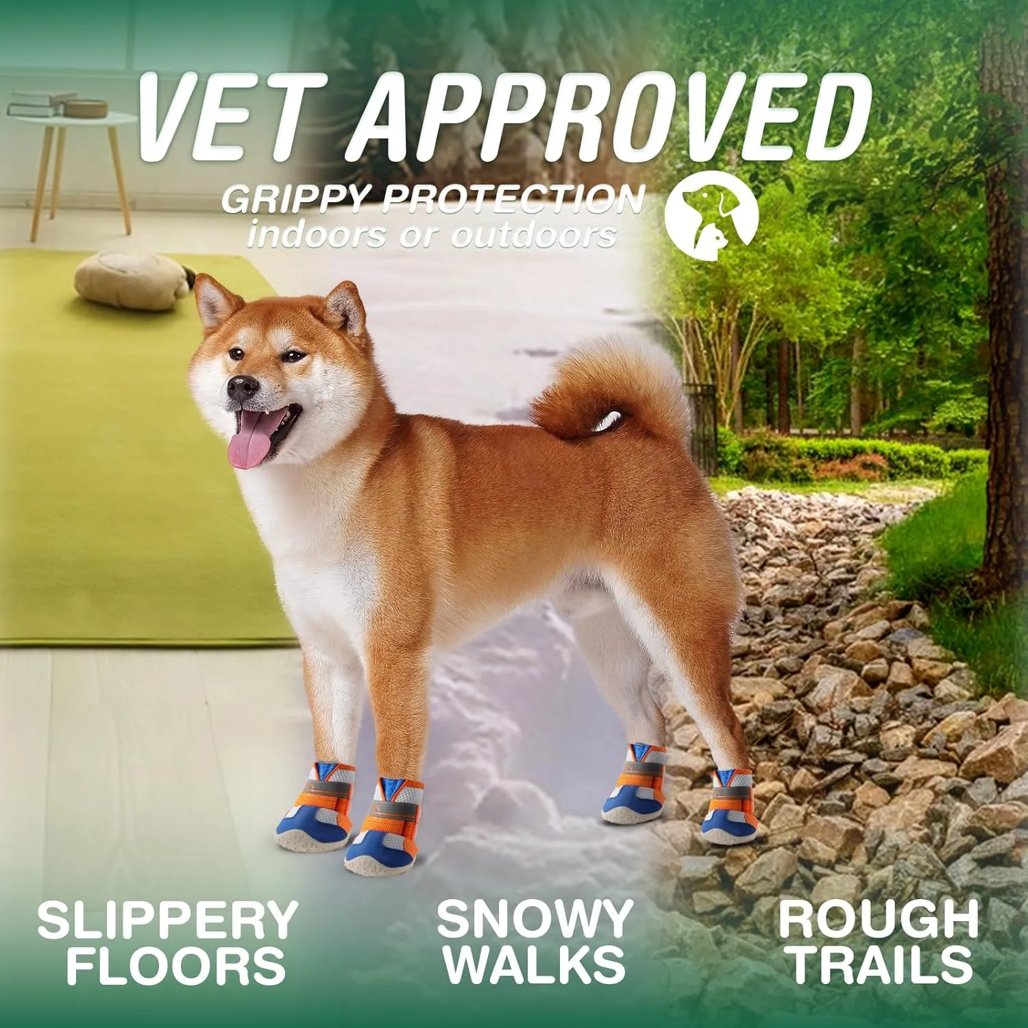 Dog Shoes for Large Dogs, Anti-Slip Dog Boots for Winter Snow, Hot Pavement, Dog Booties & Paw Protectors Size 6